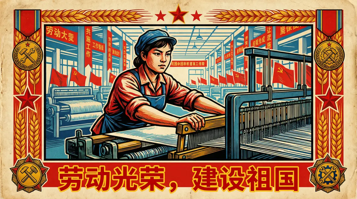 纺织女工宣传画 - 51黑料 巾帼劳模
